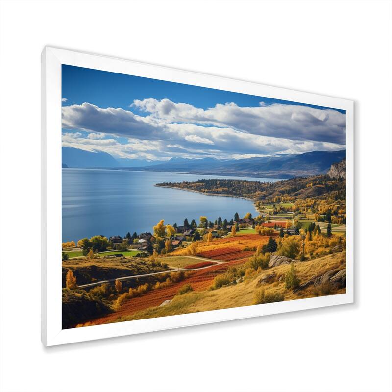 Designart "Canada Okanagan Serenity II" Landscapes Framed Canvas Wall